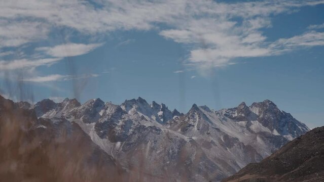 Kanchenjunga South Base Camp Cheram to Ramjer Timelapse of Himalayan Snowy Mountain Peaks of Nepalc