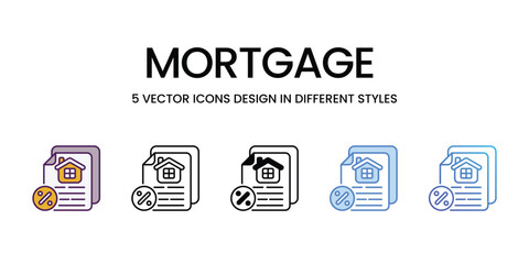 Mortgage icons vector set stock illustration.
