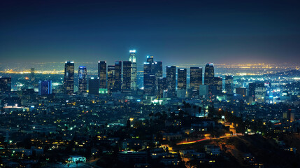 Fototapeta premium Nighttime Views of Los Angeles Skyline