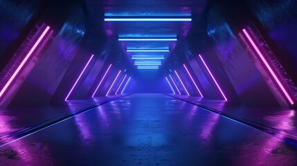 Futuristic Neon-Lit Tunnel