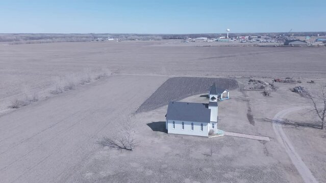 Drone shot of Central Kansas Flywheels-Yesteryear Museum in Salina city, Kansas, USA