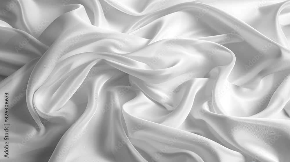 Poster abstract white fabric folds creating soft curves and shadows.