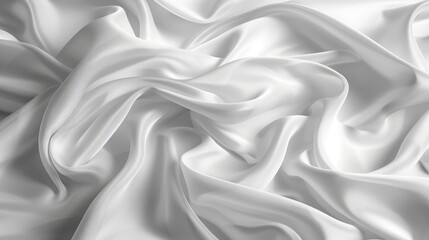 Obraz premium Abstract white fabric folds creating soft curves and shadows.