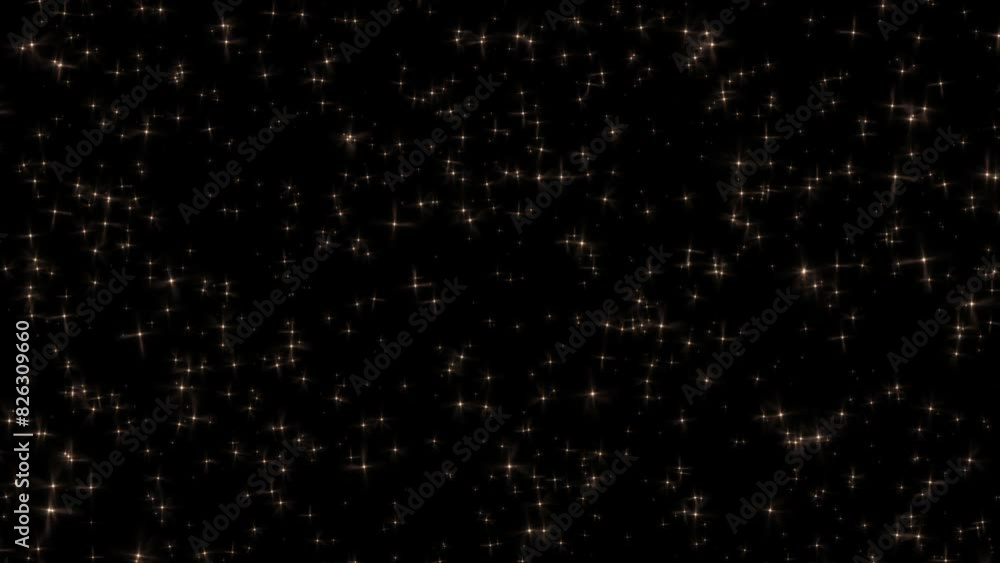 Canvas Prints loop falling gold particles animation motion on black abstract background. gold stars particle on bl