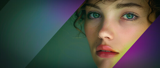 Capturing the depth and complexity of youthful emotions through a vibrant, color-infused portrait