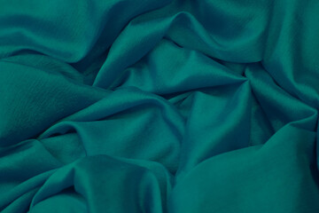 Closeup of a blue fabric background