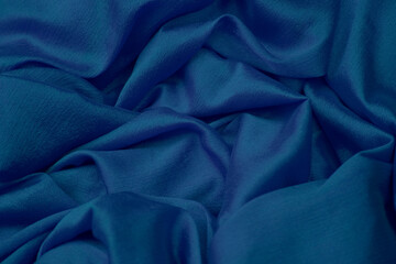 Closeup of a blue fabric background