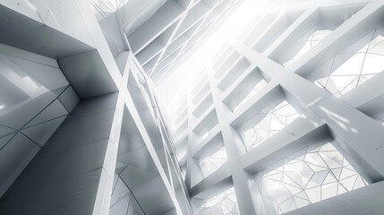 Obraz premium White gray and geometric architecture featuring a futuristic design fantasy ideal for web-based modern technologies and abstract creative graphics. Generative AI.