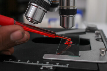 Research and innovation in a laboratory full of scientific formulas