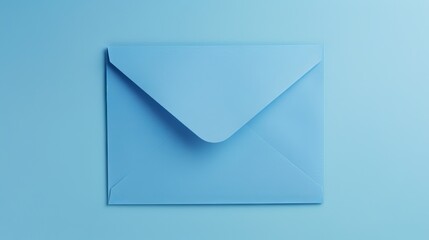 Design for a flat lay with a blue envelope, white letter paper, corporate identity, and white letter paper