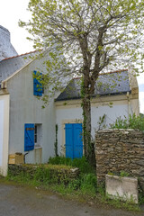 Locmaria in Belle-Ile, Brittany, typical street