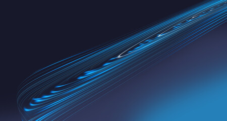 Abstract glowing lines on a blue gradient backdrop