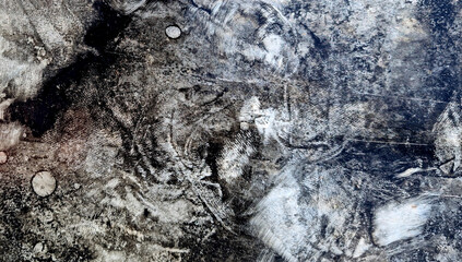 Sheet of galvanized iron is covered with a layer of printing ink. Metal texture and paint. Background Image Industry