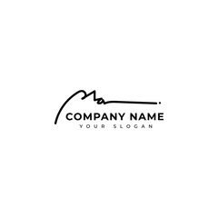 Ma Initial signature logo vector design