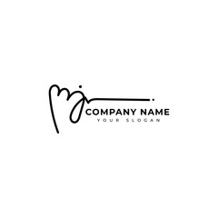 Mj Initial signature logo vector design