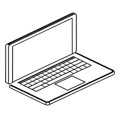 laptop computer isolated on white vector illustration icon