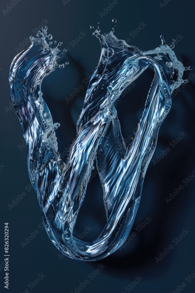 Poster A dynamic image of a water wave with splashing water. Perfect for aquatic themes