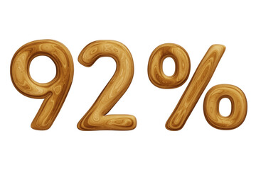 Wooden 92 percent for sale, discount, promotion and business concept 