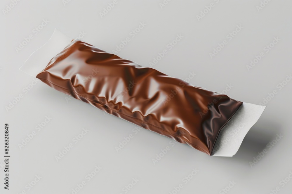 Canvas Prints A single chocolate bar on a wooden table. Suitable for food and dessert concepts