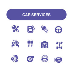 car services vector flat icon set , auto repair vector flat icon , car parts icon