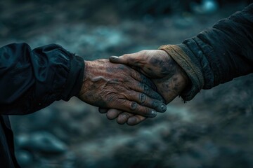 Close up photo of two people shaking hands. Suitable for business and partnership concepts