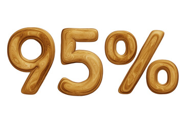 Wooden 95 percent for sale, discount, promotion and business concept 