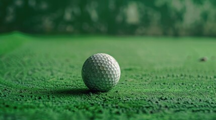 A golf ball resting on a lush green field, perfect for sports and recreation concepts