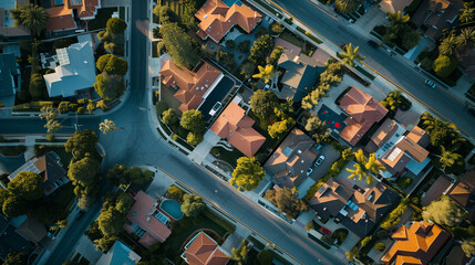 Residential Neighborhood Aerial View, Hawthorne, Los Angeles, CA