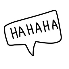 Speech bubble with handwritten text Ha-ha-ha