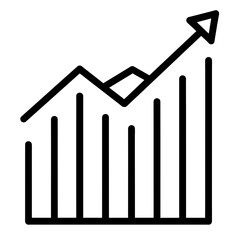 business graph with arrow vector illustration icon