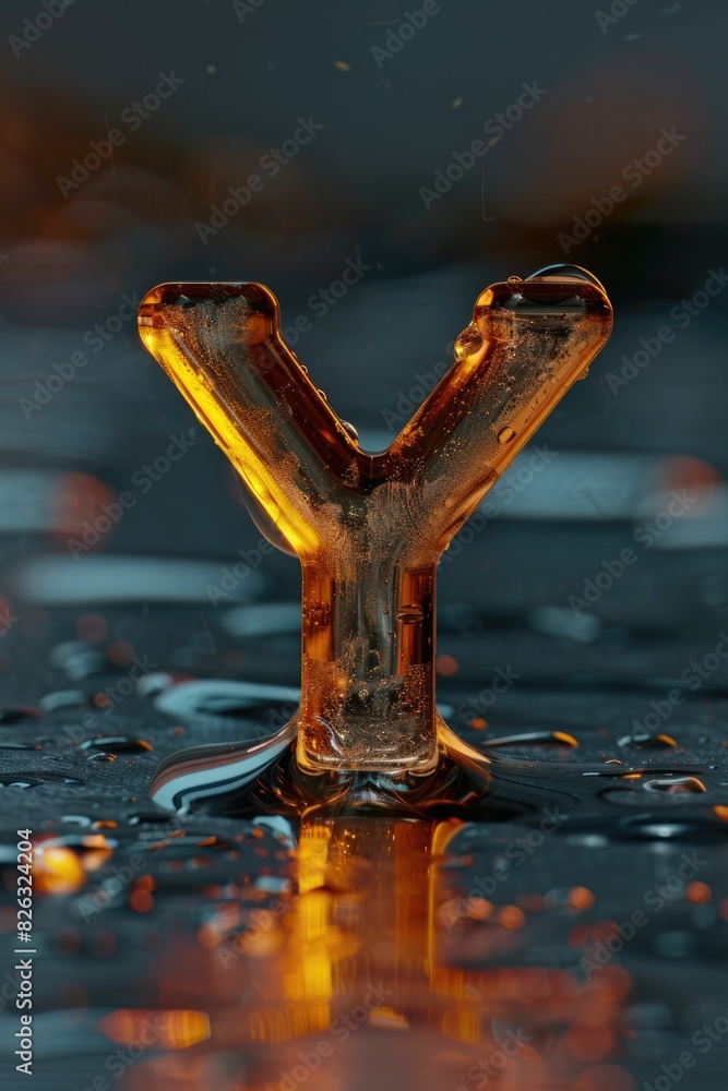 Poster A close up of a liquid object on a surface. Suitable for various design projects