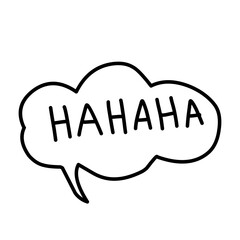 Speech bubble with handwritten text Ha-ha-ha