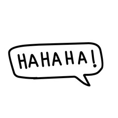 Speech bubble with handwritten text Ha-ha-ha