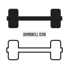 Dumbbell icon. Set of different dumbbell. Dumbbells for a sports hall. Black sign design gym items on white background in eps 10.