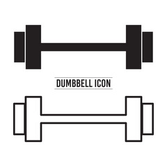 Dumbbell icon. Set of different dumbbell. Dumbbells for a sports hall. Black sign design gym items on white background in eps 10.