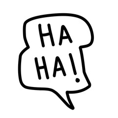 Fototapeta premium Speech bubble with handwritten text Ha-ha-ha
