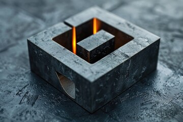 A metal object with a flame, ideal for industrial and technology concepts - Powered by Adobe