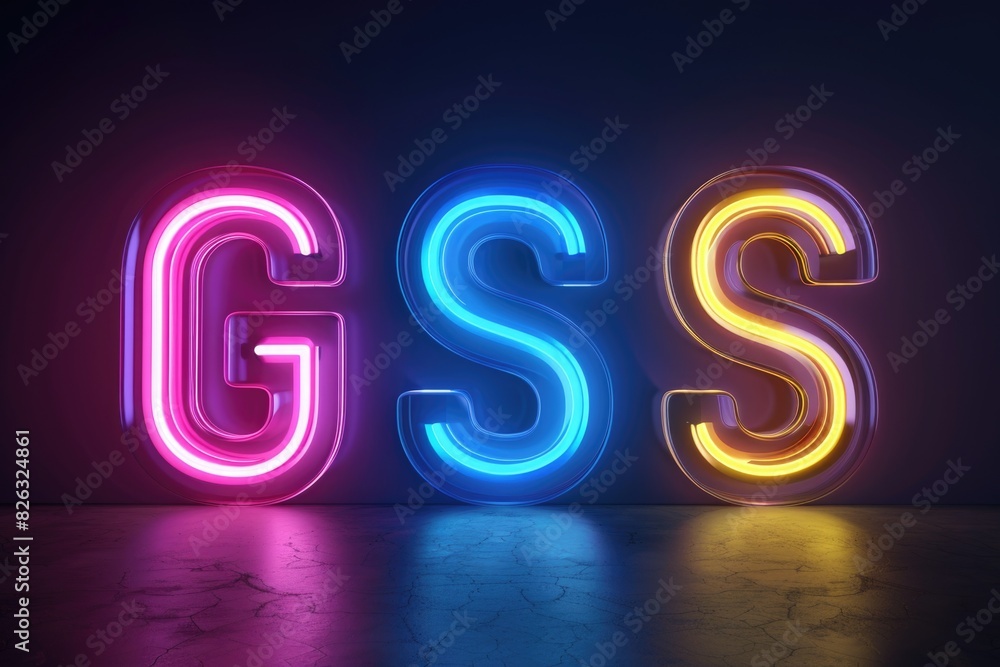 Poster A neon sign with the word 