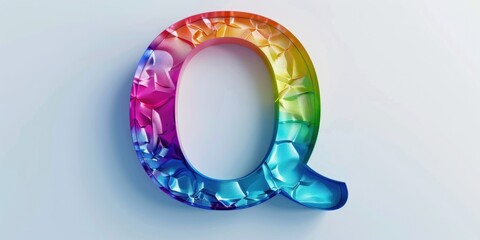 Naklejka premium Vibrant crystal letter Q, perfect for designs and presentations
