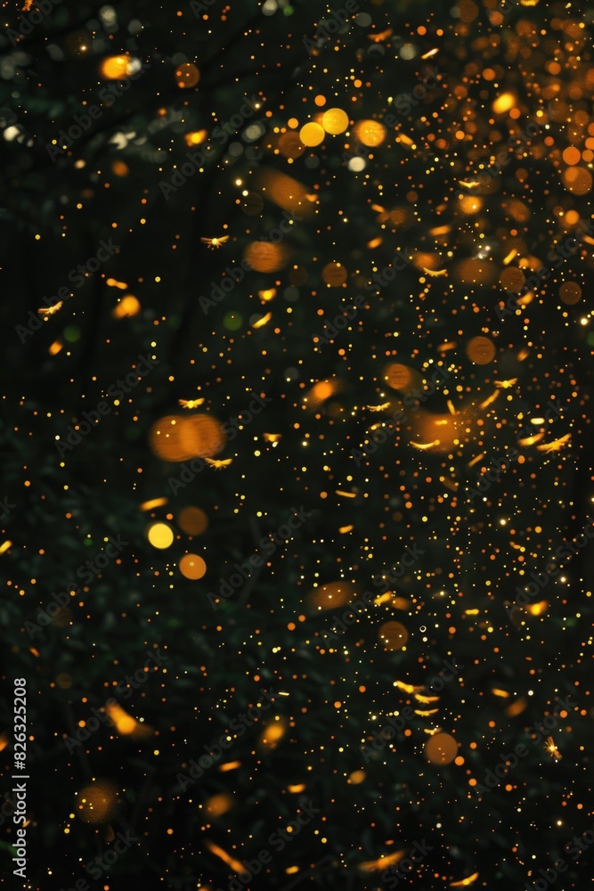 Poster A mesmerizing image of glowing lights suspended in the air. Perfect for adding a magical touch to any project