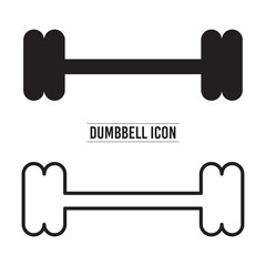 Gym Simple Dumble or barbell icon Illustration Clip Art Vector on white background in eps 10.