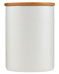 Clear glass jar with wooden lid clear plastic box cut out isolated transparent background