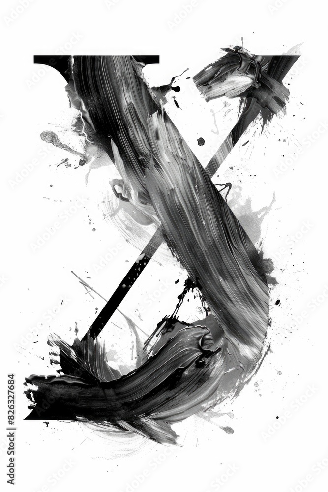 Poster black and white image of a brush and umbrella, suitable for various design projects