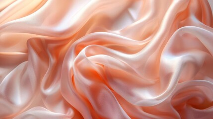 Generate an image of peach silk fabric with a soft, luxurious feel
