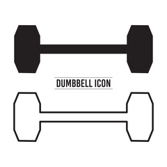 Gym Simple Dumble or barbell icon Illustration Clip Art Vector on white background in eps 10.