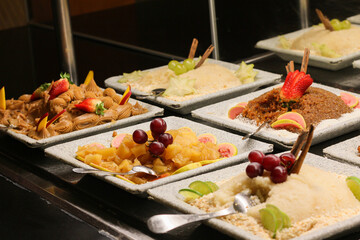 desserts with fruits and cream
