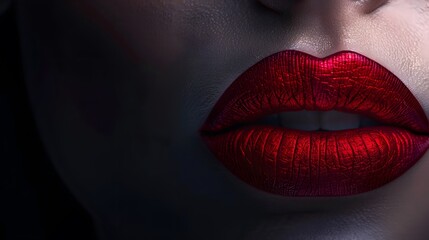 Fototapeta premium Modern fashion lips on dark color background