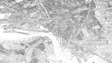 Obraz premium 3D illustration of city and urban in Amsterdam Netherlands