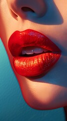 Modern fashion lips on dark color background