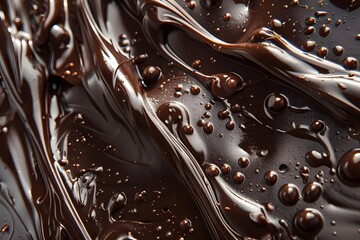 Macro melted chocolate background textured liquid sweet sauce backdrop